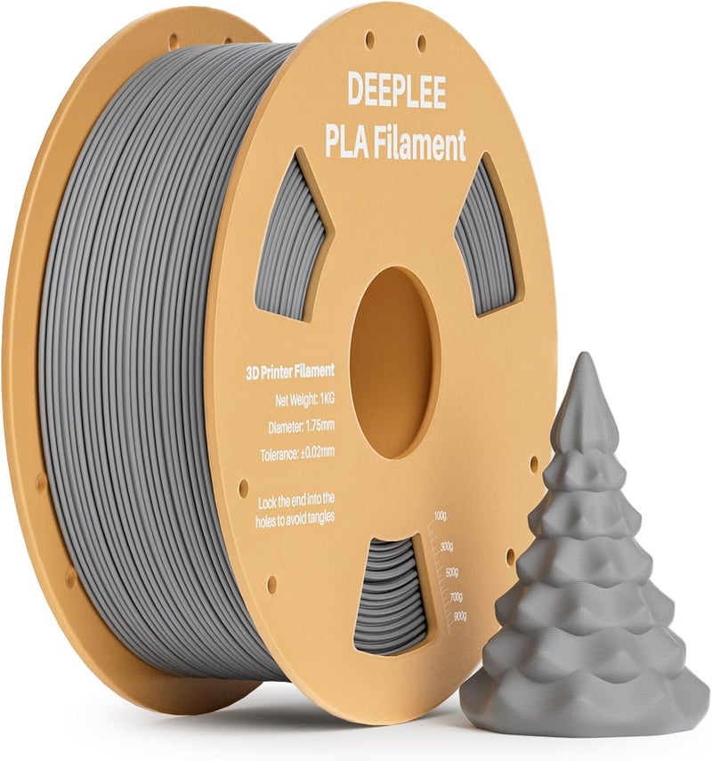 Deeplee PLA 1.75mm 3D Printer Filament, Dimensional Accuracy +/- 0.02mm, Neatly Wound, No Clogging, Vacuum Package, Fits for Most FDM 3D Printers, 1kg Space Gray - Image 1